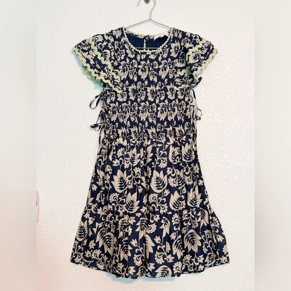 Sea New York Navy and Cream Mint Patterned Dress Women Small - Picture 2 of 13